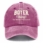 Personalized "It's A Boyer Thing" Washed Baseball Cap