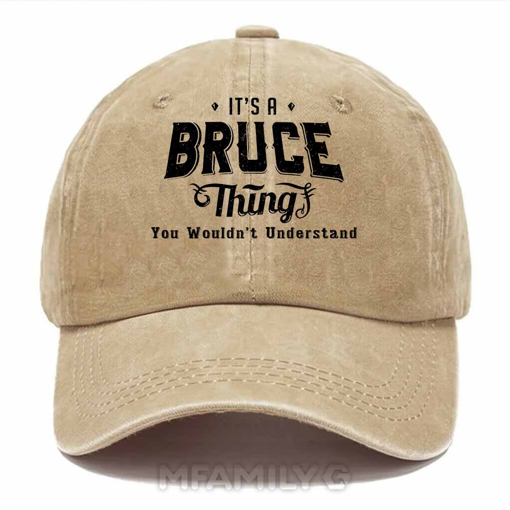 Personalized "It's A Bruce Thing" Washed Baseball Cap