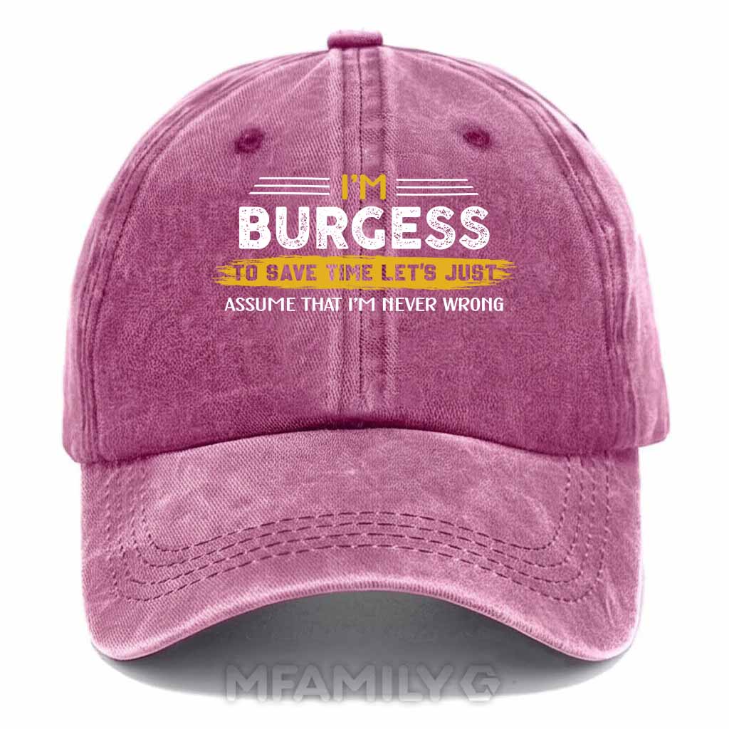 Burgess "Never Wrong" Washed Cotton Baseball Cap