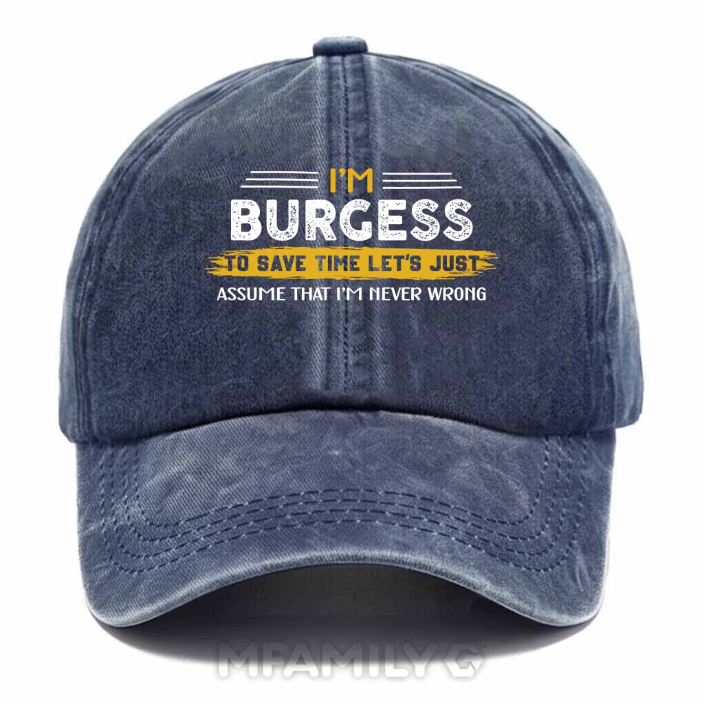 Burgess "Never Wrong" Washed Cotton Baseball Cap