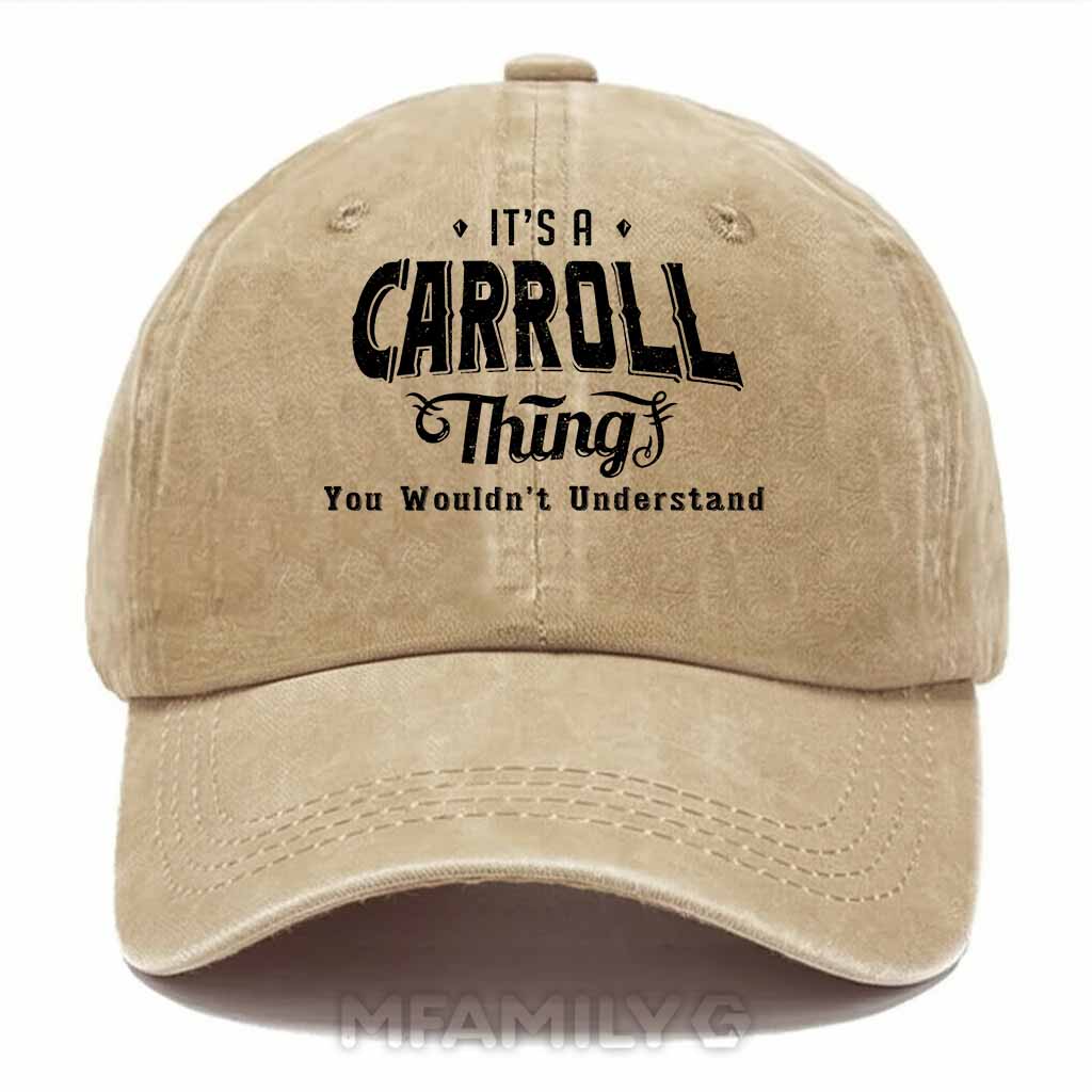 Custom "It's A Carroll Thing" Washed Baseball Cap