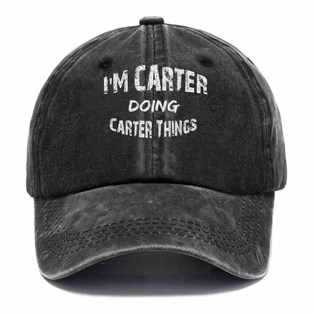 "Carter Doing Carter Things" Washed Baseball Cap