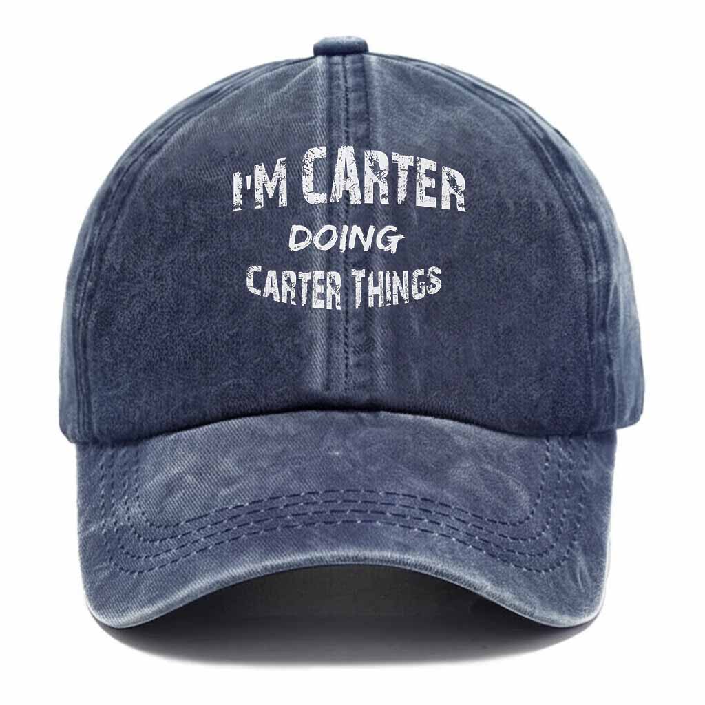 "Carter Doing Carter Things" Washed Baseball Cap