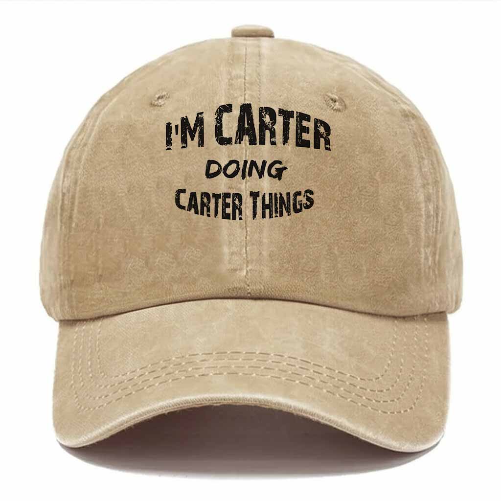"Carter Doing Carter Things" Washed Baseball Cap
