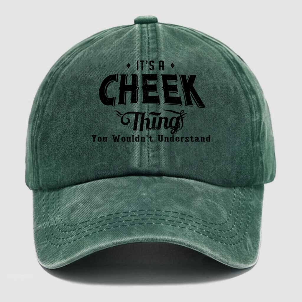 Personalized "It's A Cheek Thing" Washed Baseball Cap