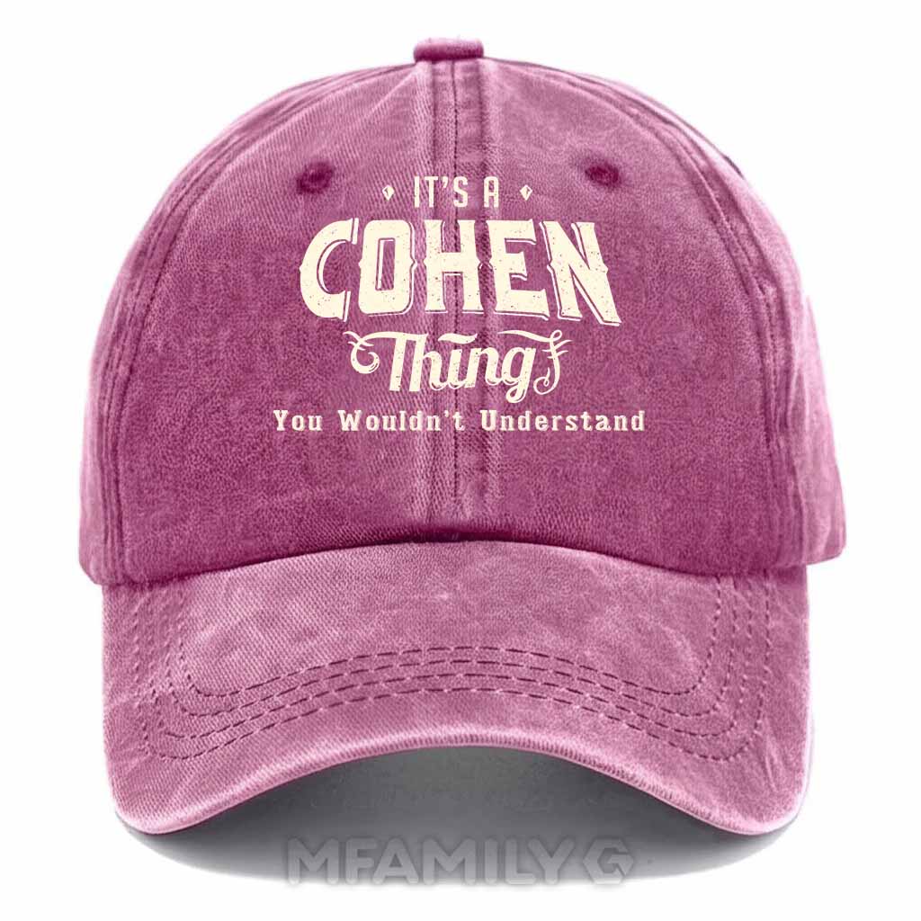 "Cohen Thing" Personalized Washed Cotton Baseball Cap