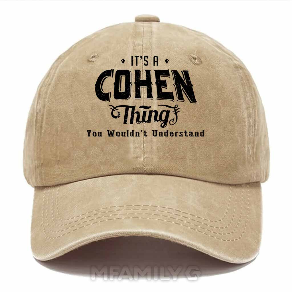 "Cohen Thing" Personalized Washed Cotton Baseball Cap