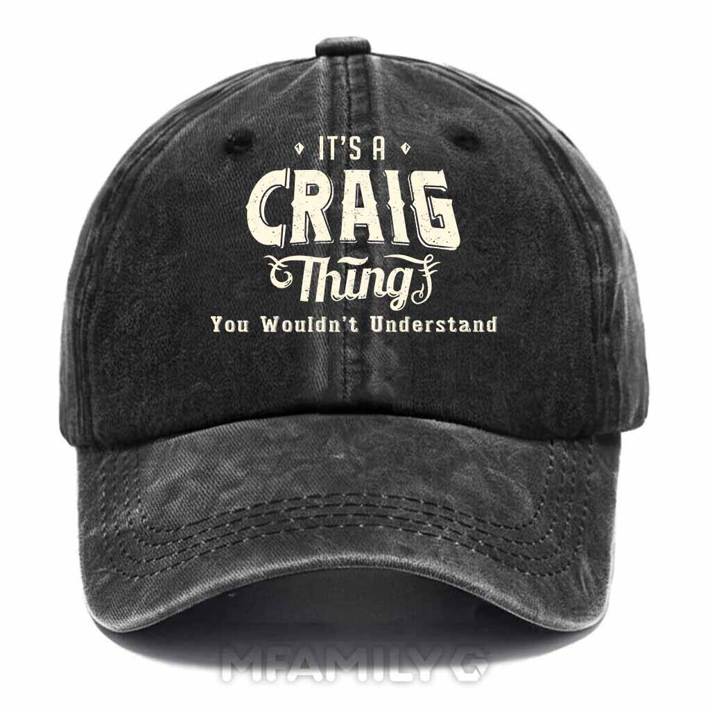 "Craig Thing" Personalized Washed Cotton Baseball Cap
