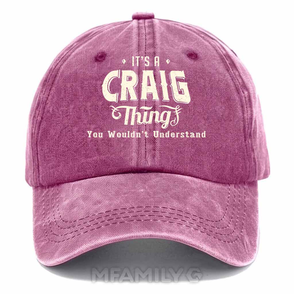 "Craig Thing" Personalized Washed Cotton Baseball Cap