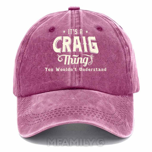 "Craig Thing" Personalized Washed Cotton Baseball Cap
