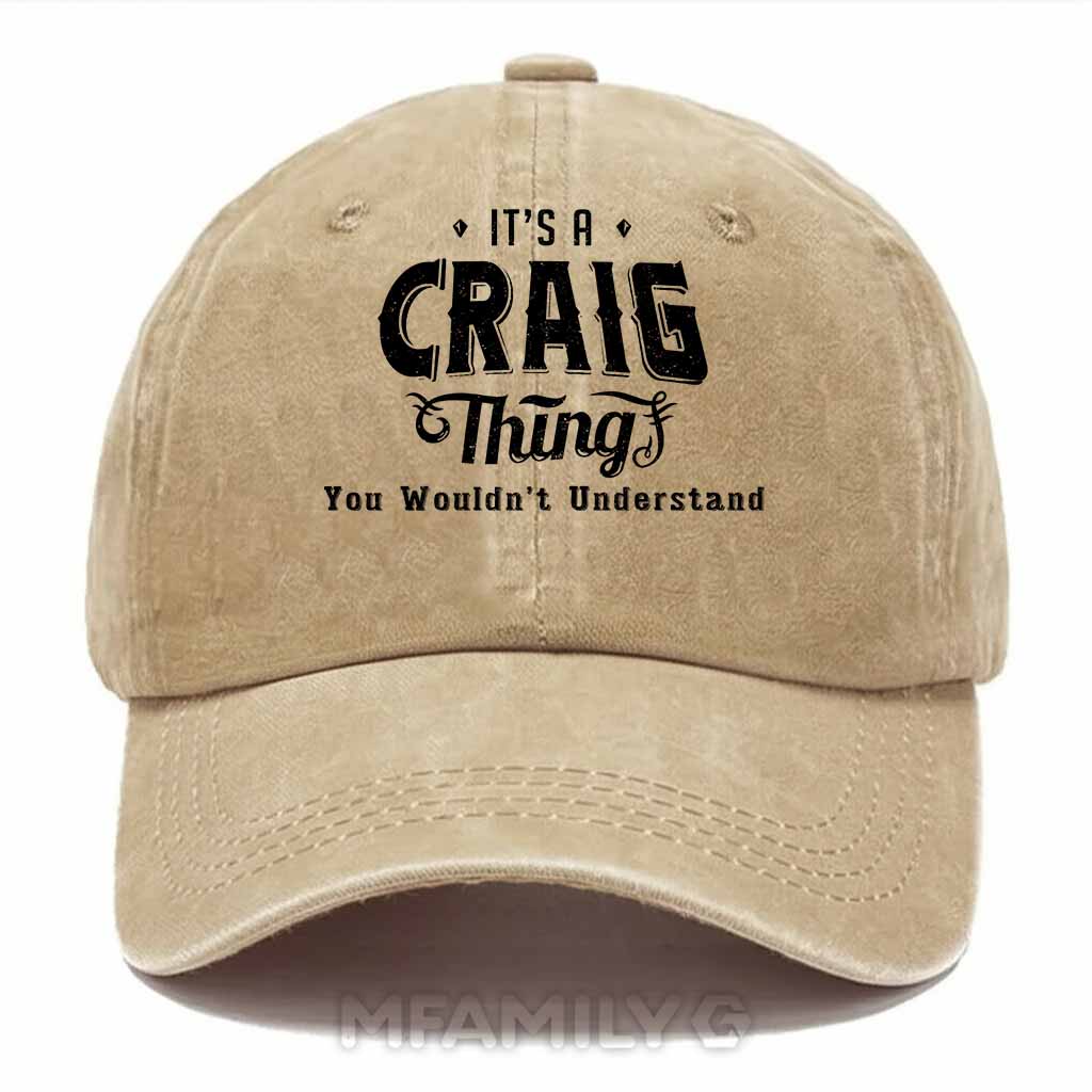 "Craig Thing" Personalized Washed Cotton Baseball Cap