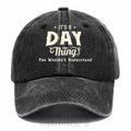 Personalized "It's A Day Thing" Washed Baseball Cap
