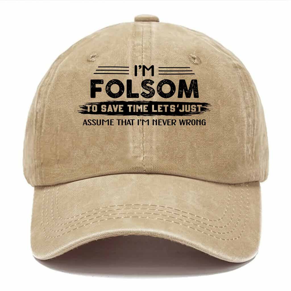 "Folsom Never Wrong" Washed Baseball Cap