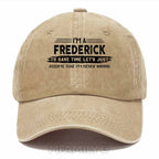 Custom "Frederick Never Wrong" Washed Baseball Cap