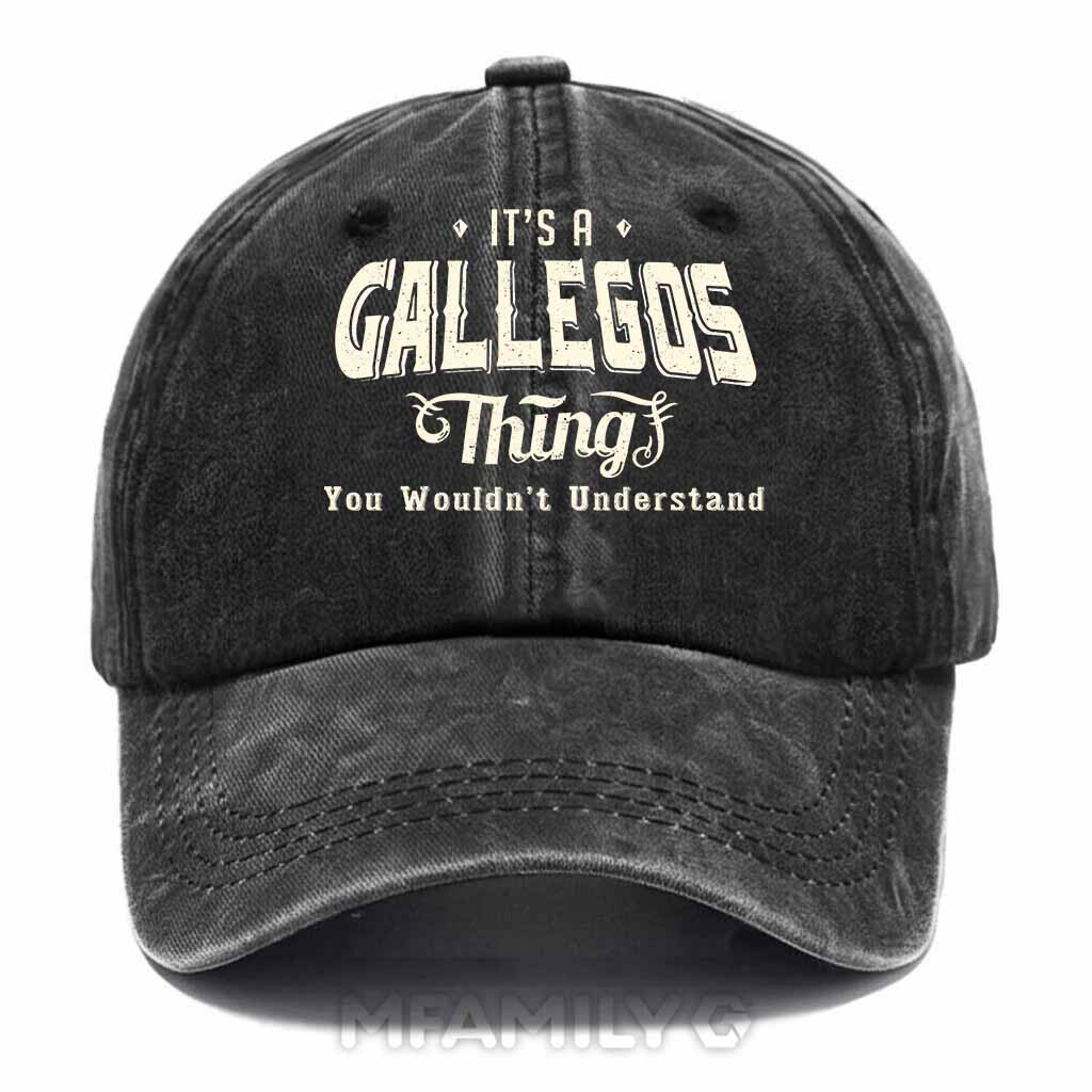 Personalized "It's A Gallegos Thing" Washed Baseball Cap
