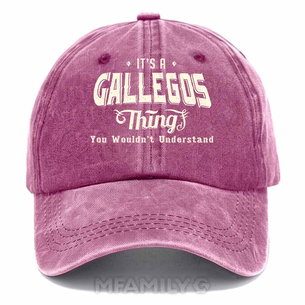 Personalized "It's A Gallegos Thing" Washed Baseball Cap