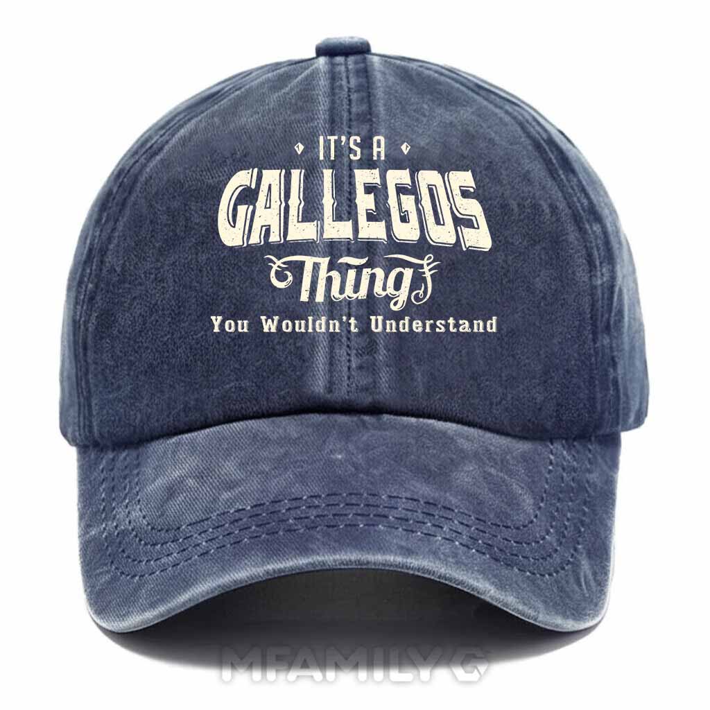 Personalized "It's A Gallegos Thing" Washed Baseball Cap