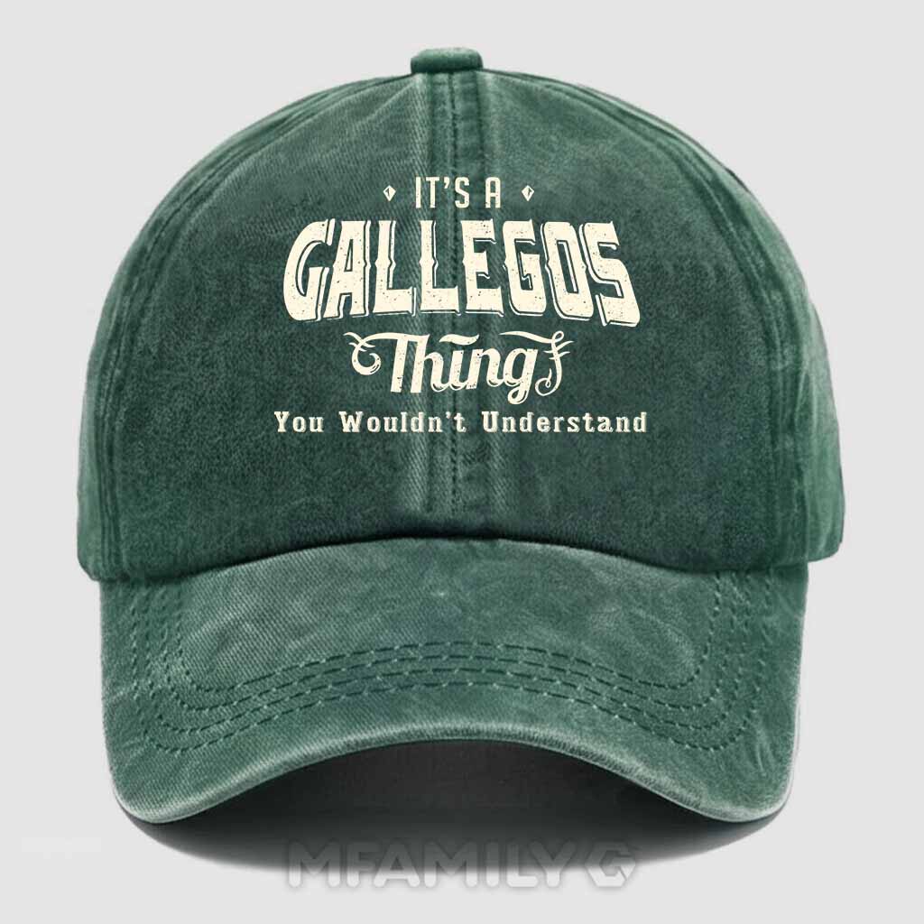 Personalized "It's A Gallegos Thing" Washed Baseball Cap