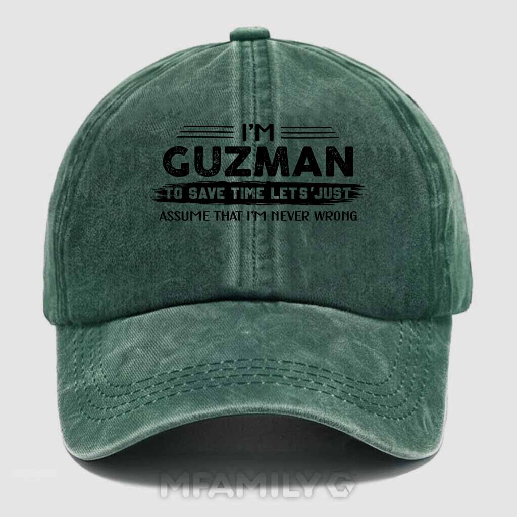 Personalized "Guzman Doing Guzman Things" Washed Baseball Cap