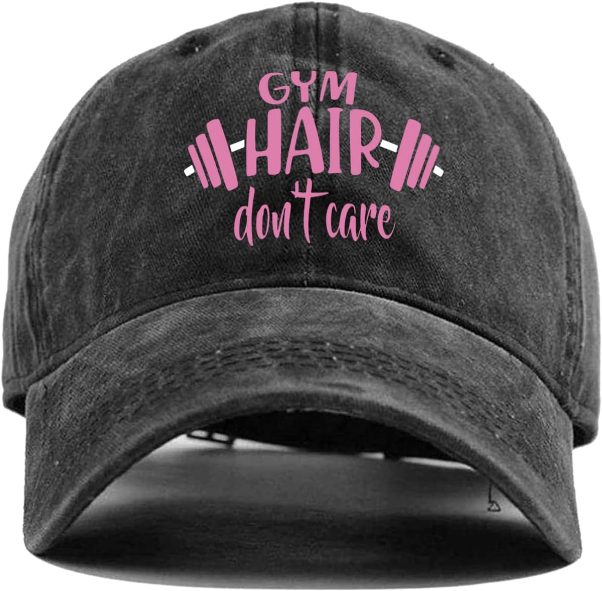 "Gym Hair Don't Care" Vintage Washed Baseball Cap