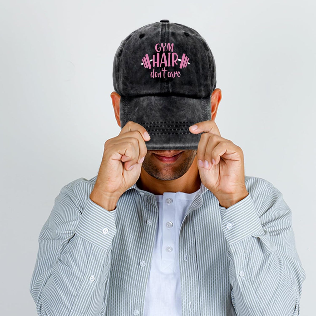 "Gym Hair Don't Care" Vintage Washed Baseball Cap
