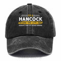 Personalized "Hancock Never Wrong" Washed Baseball Cap