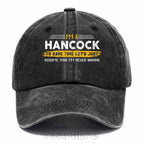 Personalized "Hancock Never Wrong" Washed Baseball Cap