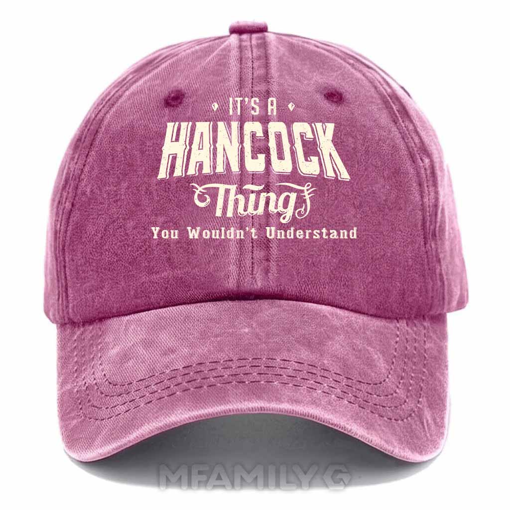 Personalized 'Hancock Thing' Washed Baseball Cap