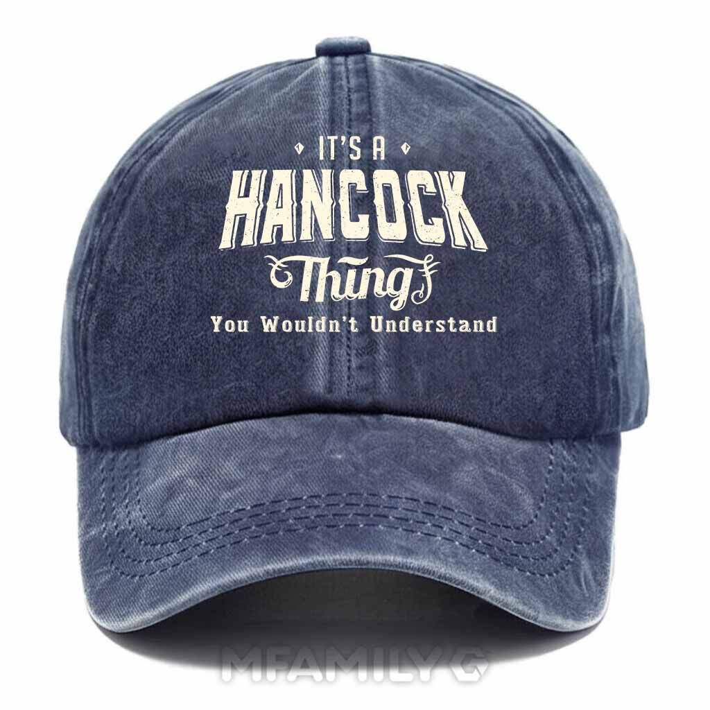 Personalized 'Hancock Thing' Washed Baseball Cap
