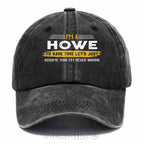 Personalized Howe "Never Wrong" Washed Baseball Cap