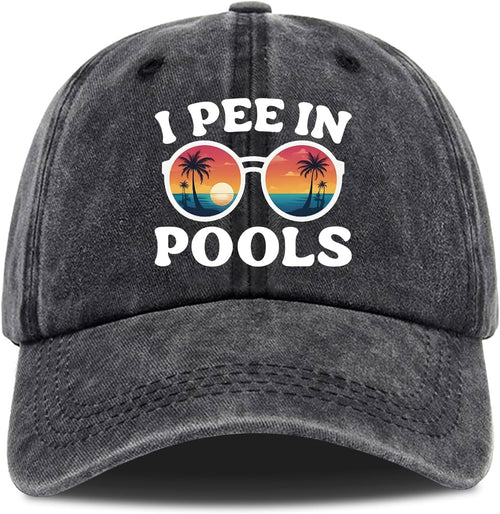 "I Pee in Pools" Vintage Washed Baseball Cap