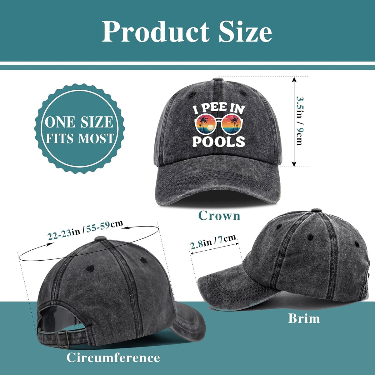 "I Pee in Pools" Vintage Washed Baseball Cap