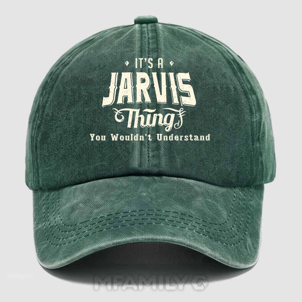 Personalized "Jarvis Thing" Washed Baseball Cap