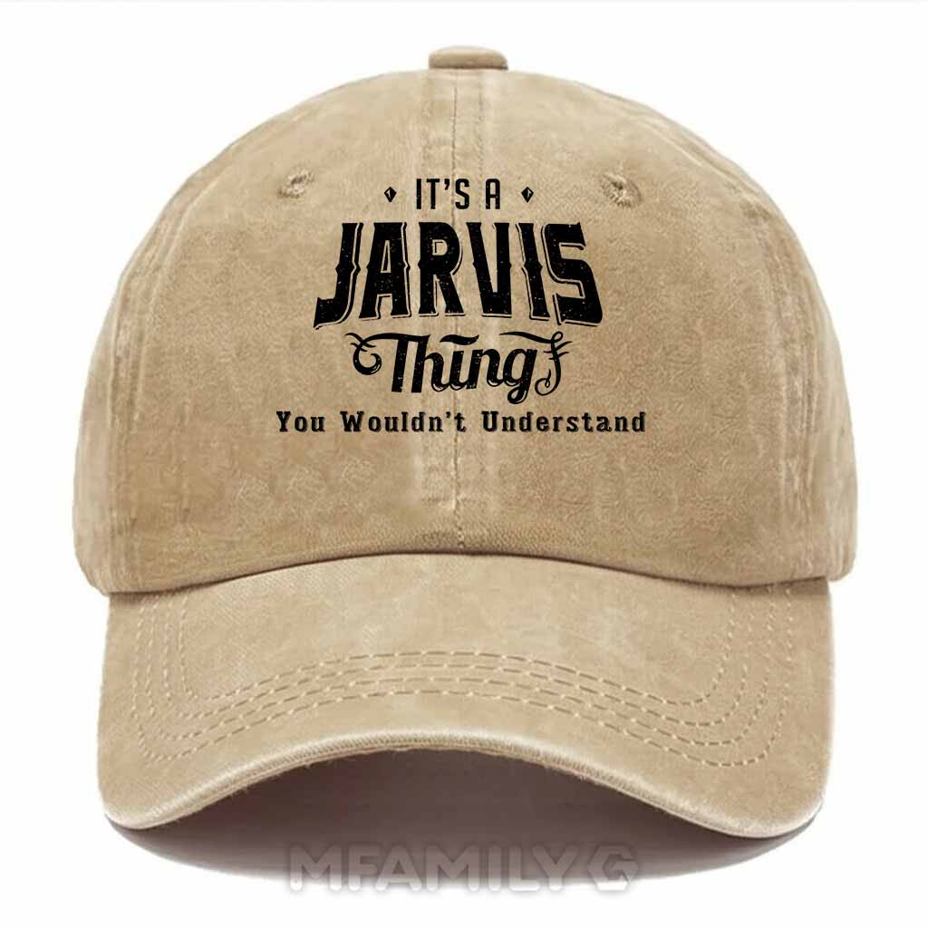 Personalized "Jarvis Thing" Washed Baseball Cap
