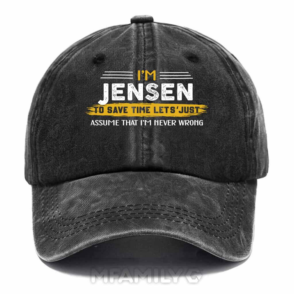 Personalized "Jensen Doing Jensen Things" Washed Baseball Cap