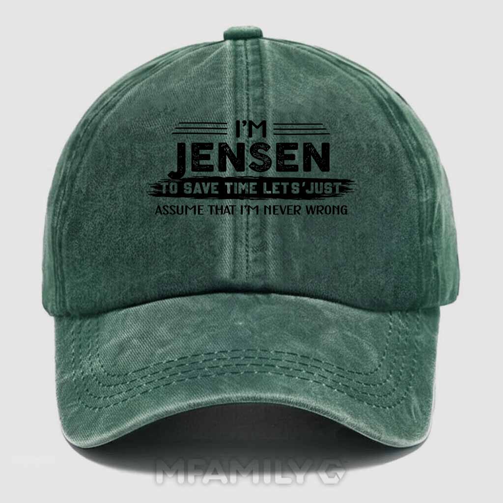 Personalized "Jensen Doing Jensen Things" Washed Baseball Cap