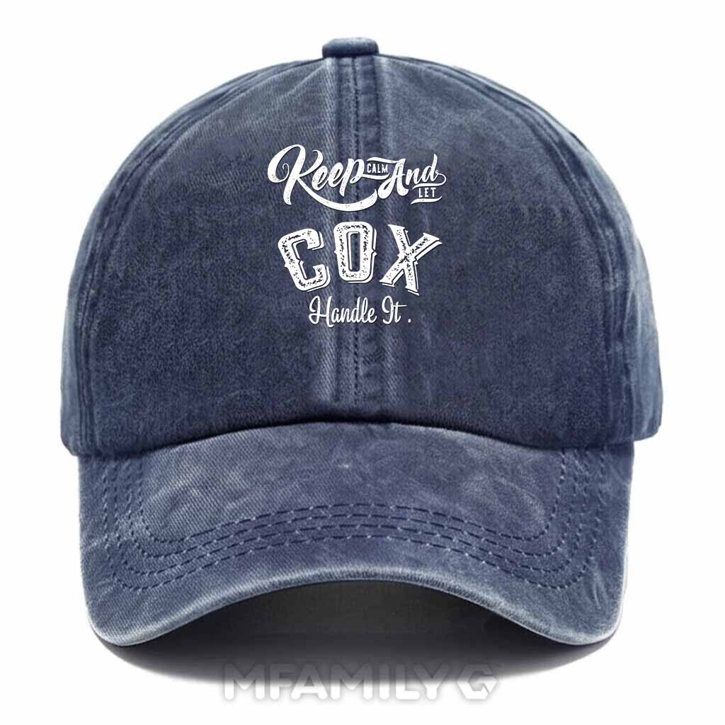 Personalized "Keep Calm And Let Cox Handle It" Baseball Cap