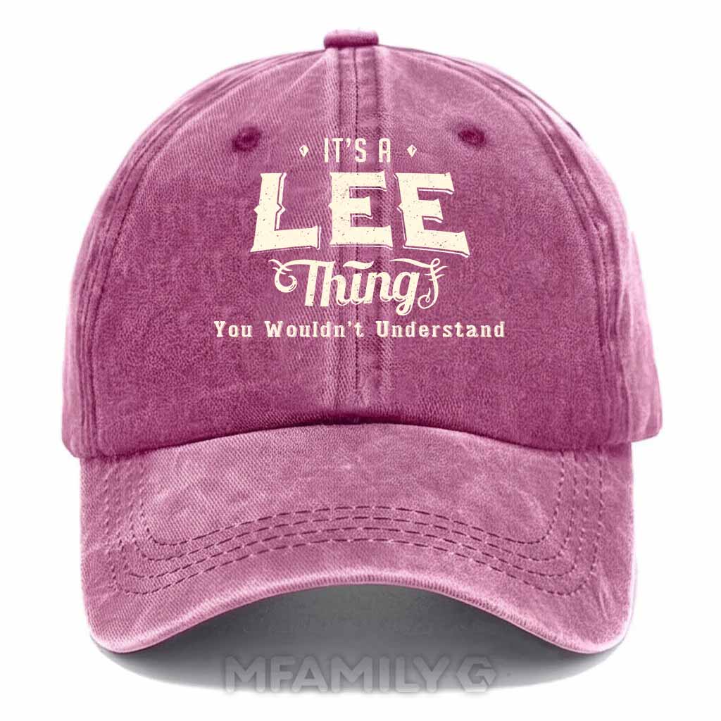 Personalized "It's A Lee Thing" Washed Baseball Cap