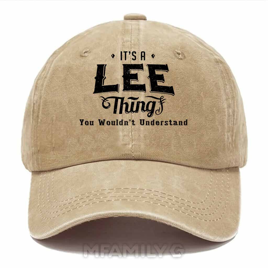 Personalized "It's A Lee Thing" Washed Baseball Cap