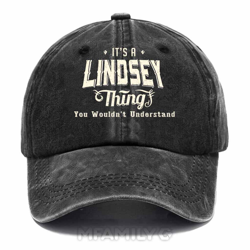 Personalized Lindsey Thing Washed Baseball Cap