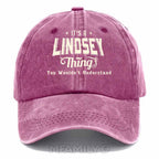 Personalized Lindsey Thing Washed Baseball Cap