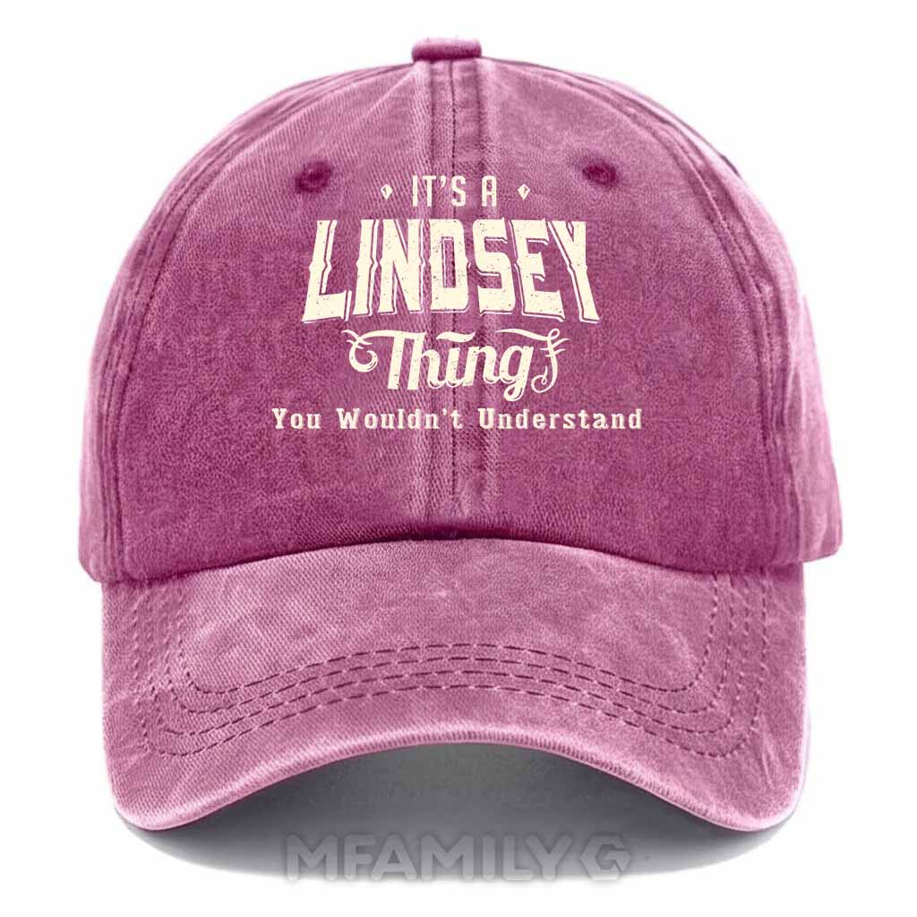 Personalized Lindsey Thing Washed Baseball Cap