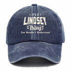Personalized Lindsey Thing Washed Baseball Cap