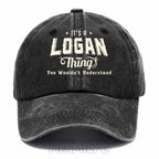 Personalized "It's A Logan Thing" Washed Baseball Cap