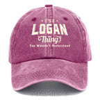 Personalized "It's A Logan Thing" Washed Baseball Cap