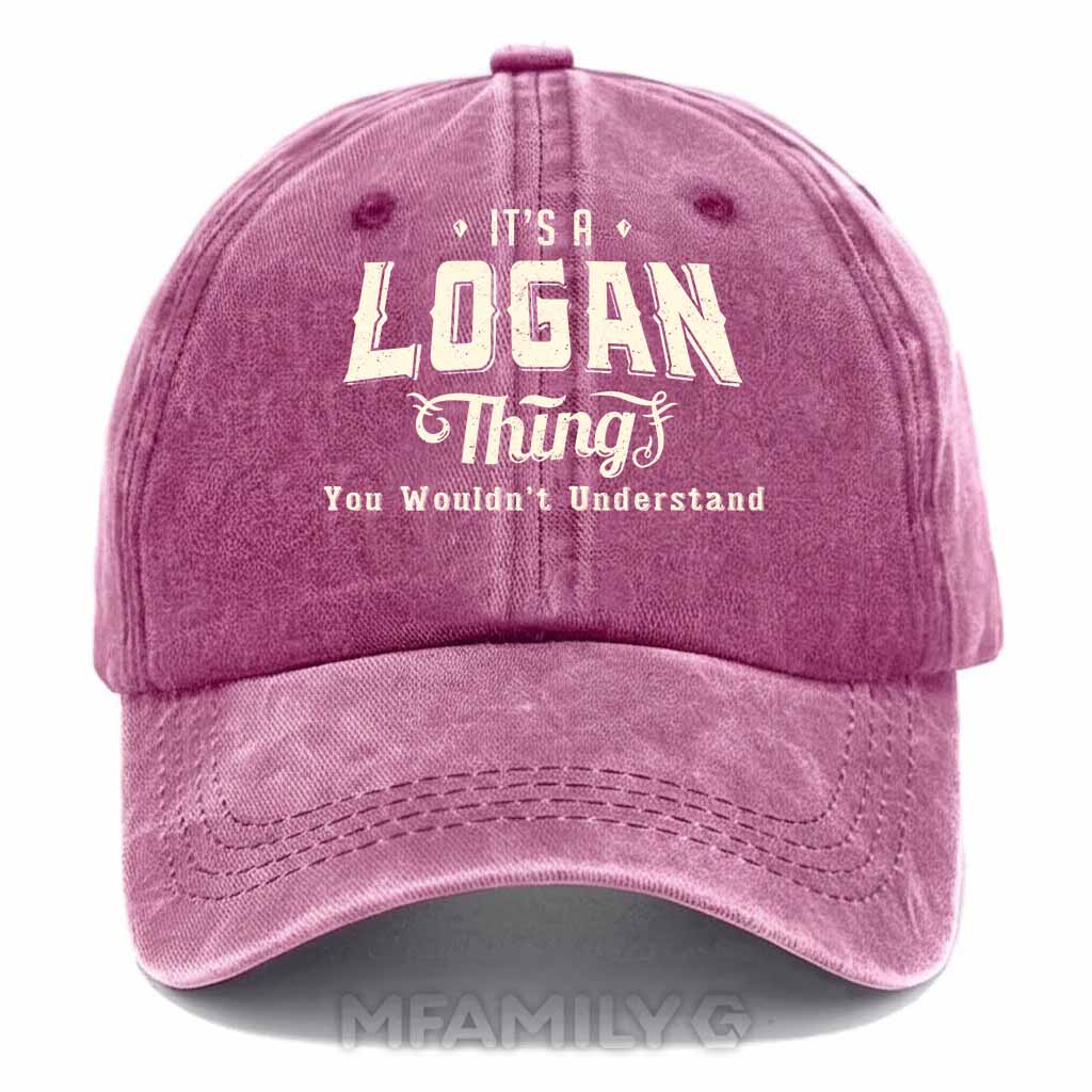 Personalized "It's A Logan Thing" Washed Baseball Cap