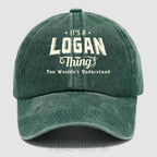 Personalized "It's A Logan Thing" Washed Baseball Cap