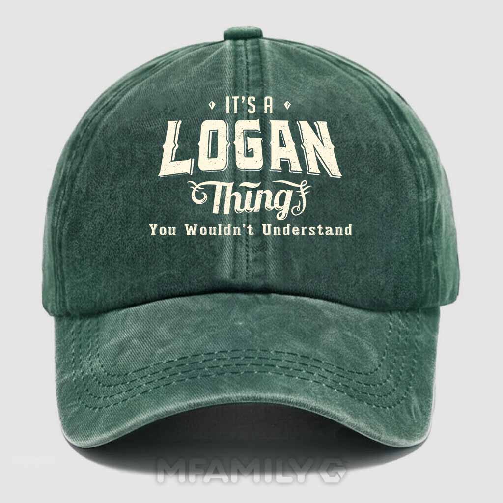 Personalized "It's A Logan Thing" Washed Baseball Cap