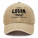 Personalized "It's A Logan Thing" Washed Baseball Cap