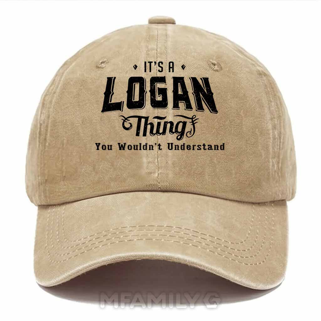 Personalized "It's A Logan Thing" Washed Baseball Cap
